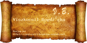 Viszkocsil Bogárka névjegykártya